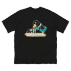 イラスト MONYAAT のバックプリント ねぎってる鴨カモCL Big T-Shirt