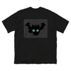 amemugi（あめむぎ）の（背面ver.）悪魔みたいな猫 ビッグシルエットTシャツ