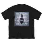 ねことつりのMay cats around the world be happy ビッグシルエットTシャツ