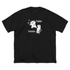  とろろんの卓球モノクロ(黒) ビッグシルエットTシャツ