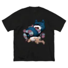  Dark blancoのないがしろにする猫 ビッグシルエットTシャツ