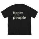 ミラくまの白文字Money to the people ビッグシルエットTシャツ