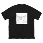 二木 こうた、🐭のアルビノダウンタウン（表裏デザイン）Type-B.white ビッグシルエットTシャツ