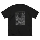 drawing_no_goodsのinner world_whiteprint ビッグシルエットTシャツ