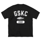 がさっ子クラブのGaSaKkoClub-カレッジロゴ風-ふなモザイク（ホワイト） ビッグシルエットTシャツ
