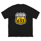 無水屋の【ROUTE 66風】BEER 633 (瓶なし) ビッグシルエットTシャツ