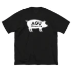 HATOMA_RUのAGU（白抜き） ビッグシルエットTシャツ