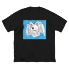 松田悟志のアートな小部屋のエリィちゃん（ブルーベース） ビッグシルエットTシャツ