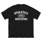 sports_tower スポーツタワーの800m走・白・陸上競技・陸上の格闘技・オリジナル・Tシャツ・陸上部・男子・女子・美男子・美女・かっこいい・かわいい・アスリート・選手・800メートル競走・入賞・有力・確実・候補・有望・応援・練習 ビッグシルエットTシャツ