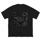 【松】黒金アートこぎん和紙和柄の003黒ミニマムアートblack Big T-Shirt