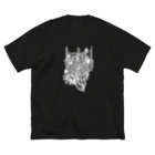  DendoRocK KakaLIAの心臓 白線 ビッグシルエットTシャツ