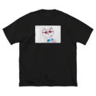 メッキーのメガネ猫 ビッグシルエットTシャツ