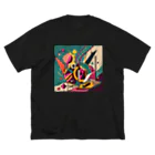 のんびりアート工房のガラクタアート ビッグシルエットTシャツ