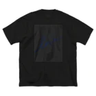 rilybiiのBlue LogoArt × Charcoal ビッグシルエットTシャツ