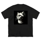 Artful Whiskersのノスタルジーねこ ビッグシルエットTシャツ