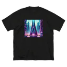 のんびりアート工房のサイバーパンク都市 Big T-Shirt