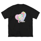 ari designのゆめかわいいバニィ＆ドラゴン ビッグシルエットTシャツ