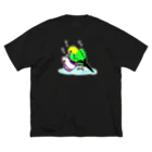 Juuuuuun!!の集中インコ ビッグシルエットTシャツ