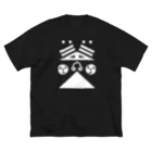 QUQU_WORKSの雑面 安摩デザイン 雅楽 能楽 ホワイト Big T-Shirt