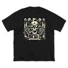 Prosperous Peony 6のバンド風Tシャツ　髑髏 Big T-Shirt