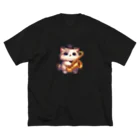 吹奏楽デザインのテナーサックス×猫 Big T-Shirt