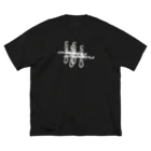 ChainChain SUZURI店のChainバグTシャツB（白プリント） Big T-Shirt