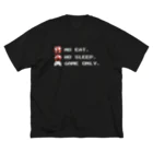 GAME ITEM SHOPのno eat,no sleep,game only ビッグシルエットTシャツ