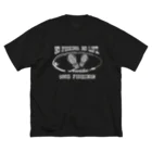 猫と釣り人のアオリイカ1_8W ビッグシルエットTシャツ