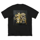 hanamoji-mayuの花文字「福」 ビッグシルエットTシャツ