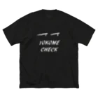 藤吉(とうきち)のグッズのyokome　check ビッグシルエットTシャツ