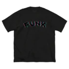 SANKAKU DESIGN STOREの赤青/青赤 やわらか FUNK。 黒 ビッグシルエットTシャツ