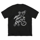 狸の遠吠えのTANUTANUPOTETE（白） ビッグシルエットTシャツ