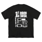 tunralの一人でいさせろロックフェスT(白/両面) ビッグシルエットTシャツ