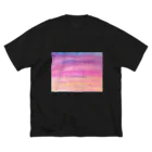 せきね まりのの夕焼け絵の具パープル ビッグシルエットTシャツ