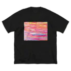 せきね まりののダイナミック絵の具ピンク ビッグシルエットTシャツ