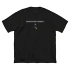 ネコチャンカワイイの白文字白黒ネコチャン Big T-Shirt