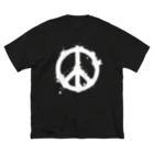 DRIPPEDのDRIPPING PEACE MARK 白ロゴ ビッグシルエットTシャツ