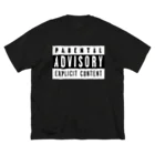 DRIPPEDのPARENTAL ADVISORY 白黒 反転色ロゴTシャツ Big T-Shirt