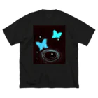 R☆worldの水の波紋と蝶 ビッグシルエットTシャツ