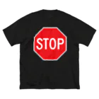 DRIPPEDのSTOP-ストップ アメリカの一時停止標識ロゴ Big T-Shirt