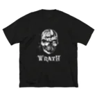 湘南の彫金屋 RuneSorceryの【WRATH SKULL】スカルデザイントップス ビッグシルエットTシャツ