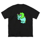 erichandmade × eric_joy_のびっくりトリケラトプスくん ビッグシルエットTシャツ