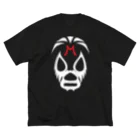 DRIPPEDのMIL MASCARAS MASK-ミル・マスカラスマスク 白ロゴ ビッグシルエットTシャツ