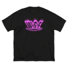 W.S.E.のWSEオリジナルロゴ　ピンクプリント ビッグシルエットTシャツ