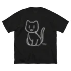 Plants〜ねこと柴犬〜のねこのTシャツ(黒) ビッグシルエットTシャツ