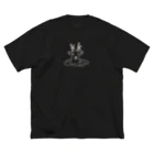 鹿沼　鹿歩の鹿沼鹿歩ロゴ（白） ビッグシルエットTシャツ