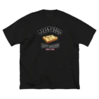 メシテロタイプ（飯テロTシャツブランド）のガーリック（アレンジトースト ビンテージ風） ビッグシルエットTシャツ