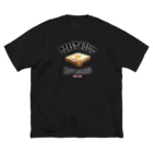 メシテロタイプ（飯テロTシャツブランド）のハムエッグ（アレンジトースト ビンテージ風） ビッグシルエットTシャツ