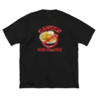 メシテロタイプ（飯テロTシャツブランド）の禁・ギザギザフライドポテト ビッグシルエットTシャツ