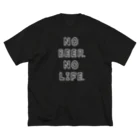 AliviostaのNO BEER NO LIFE ノービアーノーライフ ビール白ロゴ  Big T-Shirt